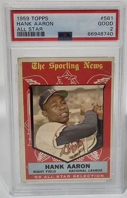 1959 Topps #561 Hank Aaron All Star PSA 2 - Image 1 of 2