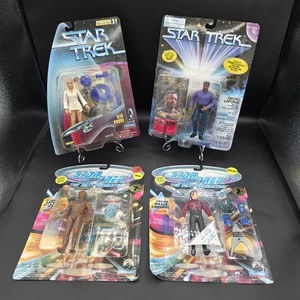 Lote de 4 figuras de acción STAR TREK incl The Next Generation Playmates ALGO DESGASTE - Imagen 1 de 13