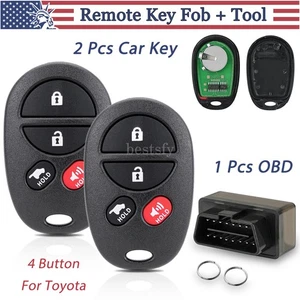 2 Replacement Remote Key Fob 4Button With Tool Kit For Toyota Highlander Sequoia - Picture 1 of 12