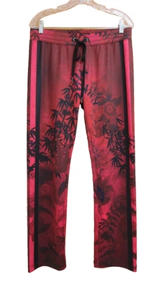 Calça de atletismo PAM & GELA tamanho M ombre vermelha cordão estampa floral listra lateral - Imagem 1 de 4