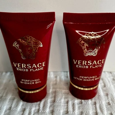 Gel de ducha y bálsamo para después del afeitado Versace Eros Flame MEN 0,8 OZ. Tamaño de viaje Foto 1 de 3