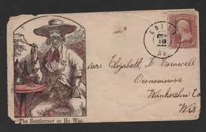 US ROLLA MO 1860er BÜRGERKRIEG PATRIOTISCH DER SÜDLÄNDER WIE ER ZU OCONOMOWOC WI - Bild 1 von 2