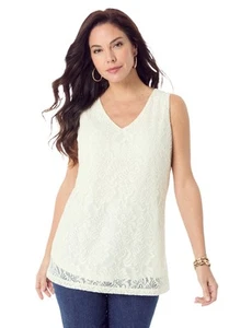 Roaman's Women's Plus Size V Neck Cami - Picture 1 of 10