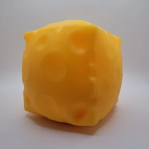 Jumbo Squeeze Cheese Stress Cube 4.25”;  Stress Squishy Fidget - CLEAN - Picture 1 of 7