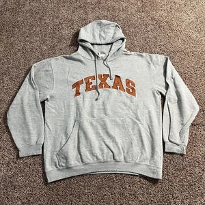 Texas Longhorns Sweatshirt Hoodie Mens Large Gray Orange NCAA Football Pullover - Picture 1 of 8