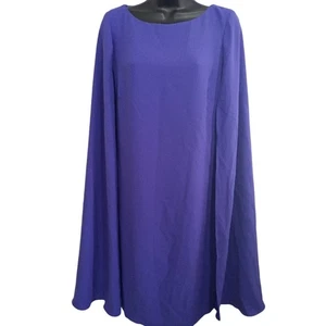 Lauren Ralph Lauren Elegant Purple Cape Dress size 12 Built in Shawl Party Wedd - Picture 1 of 14