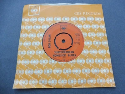 Bob Dylan – Subterranean Homesick Blues c/w She Belongs To Me 1965 UK 45 CBS - Image 1 of 3
