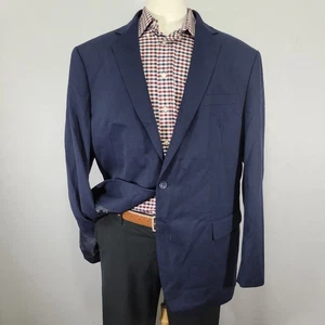 Nordstrom Men's Sport Coat Blazer Two Button Navy Blue Wool Spandex Blend 50L - Picture 1 of 17