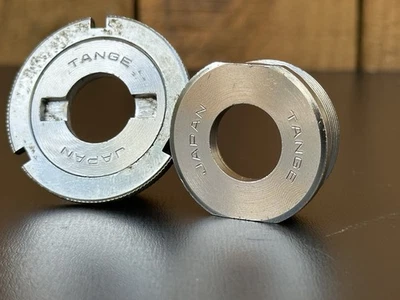 Vintage Tange Bottom Bracket Square Taper Cups Lockring, English Thread 1.37x24t - Image 1 of 4
