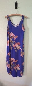 MTS Women’s Med Royal Blue Floral Sleeveless Midi Dress With Pockets - Picture 1 of 3