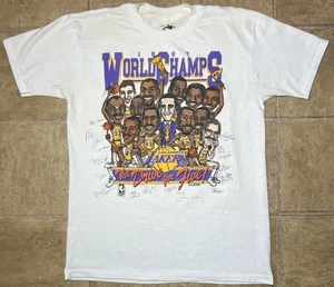 Vintage Los Angeles Lakers 1987 World Champs T-shirt Mens M/L Single Stitch USA - Picture 1 of 14