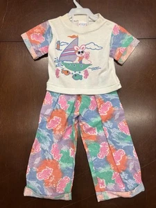 Vintage Catton Candy 12 Months Bunny Fish Seahorse Shirt & Pants - Picture 1 of 5