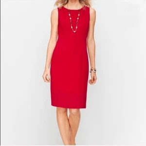 Talbots Dress size 6 Classic Red Sheath Knit Midi Dress Formal  Shift Stretch - Picture 1 of 6