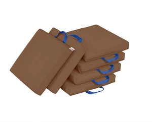 Juego de 6 cojines de piso ECR4Kids SoftZone asientos cuadrados flexibles chocolate - Imagen 1 de 12