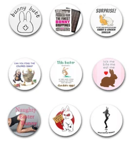 25 mm 1 Zoll OSTERN ERWACHSENE KNOPFABZEICHEN x9 - Bild 1 von 1