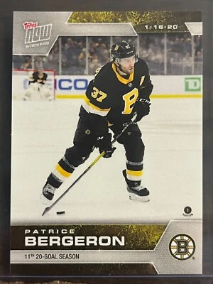 2019-20 Topps Now NHL Sticker #137 Patrice Bergeron Boston Bruins - Image 1 of 2