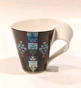 Villeroy and Boch New Wave Coffee Mug Porcelain Brown Luxembourg Hearts - Picture 1 of 19