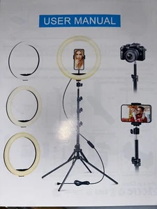 M33E 3200-6000k white Ring 12" Light with Stand & Phone Holder - 360° Adjustable - Picture 1 of 4
