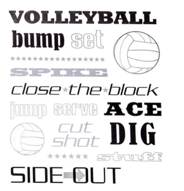 Álbum de recortes de frases laminadas plateadas para deportes de voleibol manualidades álbumes de recortes pegatinas Foto 1 de 1