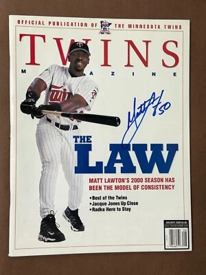 MATT LAWTON Minnesota Twins Signed Auto Autograph AUG/SEP 2000 Official Magazine - Image 1 of 4