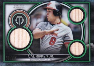 2020 Topps Tribute  Cal Ripken Jr. Tribute Triple Relics Green 56/99