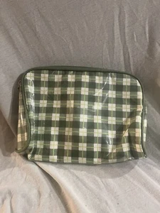 MODELLA Green & White Checker Cosmetic Bag - Picture 1 of 4