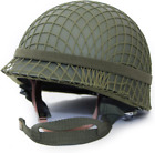 Wwii Us Ww2 M1 Helmet Steel Shell With Net Cover Chin Strap