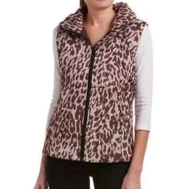 CAbi Juliet Leopard Print Full Zip Puffer Vest Size X Small - Image 1 of 4