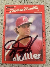 DARREN DAULTON PHILADELPHIA PHILLIES 1990 DONRUSS AUTOGRAPHED SIGNED CARD #194