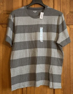 Men's NEW Old Navy Soft-Washed Short Sleeve Gray Striped Cotton T-Shirt - XL - Picture 1 of 3