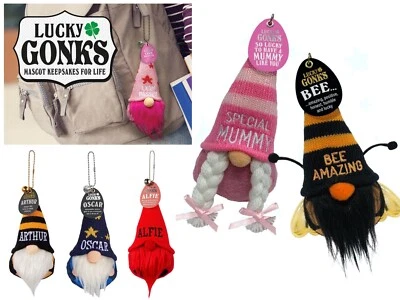 Personalised Name Lucky Gonk Bag Charm Keyrings Handbag Accessory Christmas Gift - Image 1 of 4