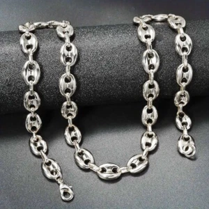 Collar estilo hip hop cadena eslabón marinero ancla inflada latón 7 mm 18" ~ 36" - Imagen 1 de 13