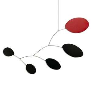 Ovals Abstract Modern Red Black Hanging Mobile Painted Steel Museum Quality New - Picture 1 of 1