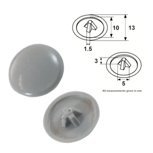 * Plastic Grey Glossy Press Fit Pozi Screw Cover Caps, Choose Quantity JP + - Picture 1 of 1
