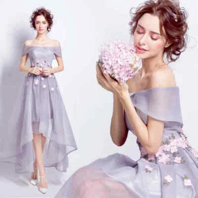 Sexy Vestido de Fiesta Elegante Una Palabra Línea Corto Delantero Largo Espalda Cremallera Trasera Vestido de Noche Foto 1 de 4