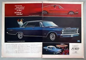 Ford Mustang Fastback & Galaxie 500 1965 anuncio original impreso en color - Imagen 1 de 1