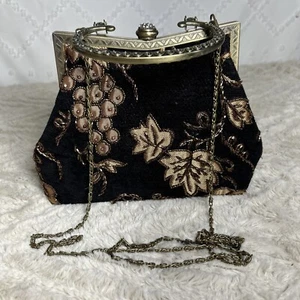 Handtasche schwarz Perlen - Bild 1 von 10
