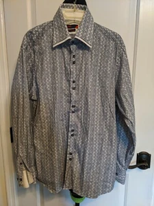 Max Lauren By Brio Mens Size XL Blue Dots LS Double Collar Oxford Shirt - Picture 1 of 1