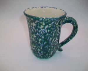 TALLERES DE GERALD HENN AZUL VERDE ESPONJA ACAMPANADA TAZA DE CAFÉ - Imagen 1 de 6