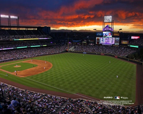 Coors Field Colorado Rockies Unsigned Twilight Outfield View Photograph Cover