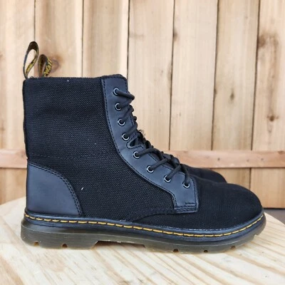 Dr. Martens Combsy Boots Womens 7 Mens 6 Black Canvas Side Zip Combat Grunge 90s - Image 1 of 4