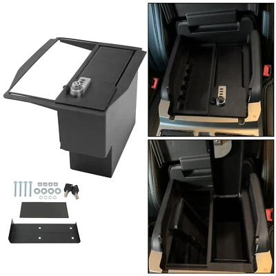 Almacenamiento seguro con cerradura de consola central de piso para 15-20 F150/Raptors 17-22 F250 F350 Foto 1 de 4