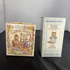 Vintage Crabtree & Evelyn Corgi Soap & Tom Kitten Beatrix Potter New in Box - Picture 1 of 11