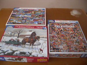 White Mountain 1000 piece puzzles (lot of 3) as is, read description