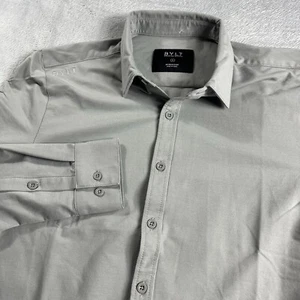 BYLT Shirt Men Small Gray Premium Basics Vista Long Sleeve Button Down Stretch - Picture 1 of 7