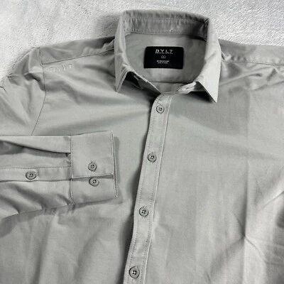 BYLT Shirt Men Small Gray Premium Basics Vista Long Sleeve Button Down Stretch - Image 1 of 4