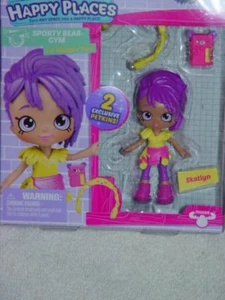 Shopkins Happy Places Sporty Bear Gym Lil Shoppie Pack Skatlyn Doll - Picture 1 of 12