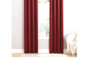 Litchenberg Red Satin Curtains Lot of 2  Panels 54 X 95  Rod Pocket New - Picture 1 of 6