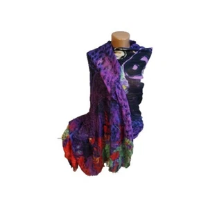 Desigual women's scarf shawl size 81/41 inch multi floral birds - Picture 1 of 12