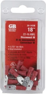 Gardner Bender 20-141M Male Disconnect, 22-18AWG 18-pack - Picture 1 of 1